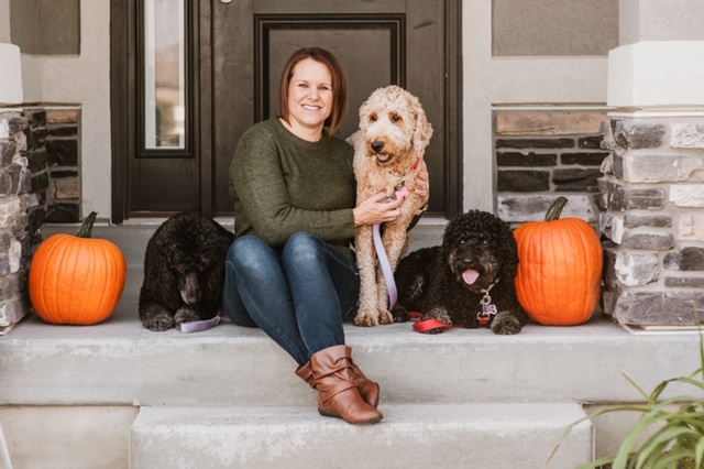 Andrea with dogs